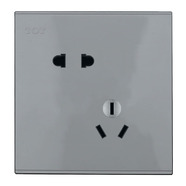 TOT托泰開(kāi)關(guān)插座面板家用86型墻壁暗裝空調(diào)16A五孔10A插座面板多孔灰 斜五孔插座