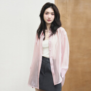 伊芙麗（eifini）蔣欣代言新款溫柔優(yōu)雅輕薄飄逸感氣質(zhì)高級感通勤襯衫 粉色 S (155) 80-110斤