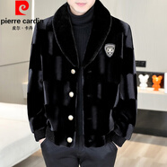 皮爾卡丹（pierre cardin）冬季外套男士金貂絨衣服潮牌男裝2024新款冬裝高檔加厚皮草夾克男 黑色 XL