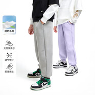 安奈兒（Annil）童裝男童女童褲子2024秋新款百搭運動(dòng)保暖衛褲 柔霧灰 120 