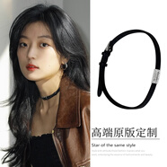 芯奢孫千陶姝娜同款項鏈choker辣妹黑皮繩項圈女頸帶2025新款煙火人家 陶姝娜同款項鏈