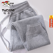 啄木鳥(niǎo)品牌女裝運動(dòng)褲女加絨衛褲女2025新款秋冬休閑加厚哈倫束長(cháng)腳褲子 淺灰色 (長(cháng)褲) 加絨 3XL 【建議155-175斤】