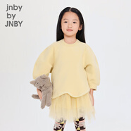 jnby by JNBY江南布衣童裝棉彈力空氣層長袖網(wǎng)紗連衣裙秋冬女童兒童1O8G13780 748/淺豆黃 140cm