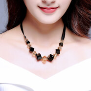 雪聰天然瑪瑙水晶項鏈女短款鎖骨鏈時(shí)尚毛衣配飾掛件古風(fēng)夸張裝飾 魅夜精靈項鏈