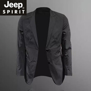 JEEP SPIRIT歐洲站男裝2025春秋款歐洲站新款男裝潮流西裝韓版外套黑色新品 黑色【雙排扣西裝男/男裝西服/女 XL [建議130-150斤]