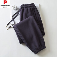 皮爾卡丹（pierre cardin）秋冬新款運(yùn)動褲束口寬松百搭舒適休閑褲子長褲/九分棉衛(wèi)褲加絨 鐵灰色(加絨厚款) 3XL 長褲