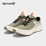 探拓（TECTOP）越野跑鞋男登山鞋2024夏季飛織透氣防滑耐磨專(zhuān)業(yè)戶(hù)外運(yùn)動(dòng)跑步鞋子 豆沙綠/米白 41