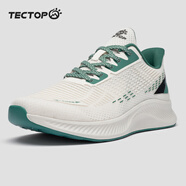 探拓（TECTOP）男士運(yùn)動(dòng)鞋夜間戶外反光跑步鞋輕便舒適休閑鞋徒步健走運(yùn)動(dòng)鞋子 米色/軍綠(男款) 40