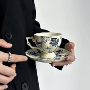 安言咖啡杯中古創(chuàng  )意陶瓷套裝復古便攜精致下午茶水杯花茶杯伴手禮物 法式復古杯碟 1個(gè) 240ml