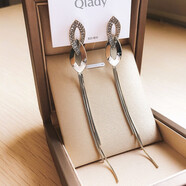 Qlady圓圈流蘇耳環(huán)女時(shí)尚中長(zhǎng)款韓版大氣高級(jí)感耳線韓國氣質(zhì)925銀針輕奢裝飾耳飾品送女友生日禮物 葉形咖金色
