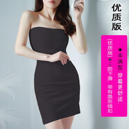 一抹仙抹胸連衣裙包臀裙女打底內(nèi)搭性感無(wú)肩帶內(nèi)衣長(zhǎng)款防走光裙子可外穿 黑【優(yōu)質(zhì)版】（防滑）豐滿型推薦 均碼（70-105斤）