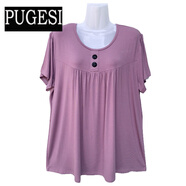 200斤中老年女裝夏季短袖T恤特大碼加肥加大胖媽媽莫代爾半袖上衣 豆沙色 半袖 5XL(體重170-210斤)