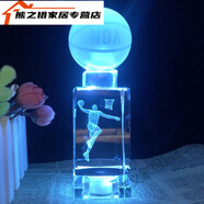 XMSJ發(fā)光NBA水晶籃球紀(jì)念品送給男朋友兄弟生日禮物節(jié)日創(chuàng)意 詹姆斯湖人隊(duì)+籃球配禮盒禮 充電需要刻字配配數(shù)據(jù)線