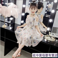 迪士尼女童連衣裙夏裝2024新款兒童夏季雪紡百褶裙子女孩韓版洋氣公主裙 雪皮紋裙粉色 110