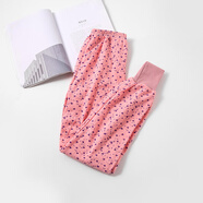 蘇洛尋 中老年秋褲女士印花滌棉高腰顯瘦修身保暖高彈力加肥女褲花秋褲 粉色（家居必備） 均碼（100-160斤）