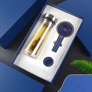 禾伴國慶節禮物實(shí)用伴手禮中秋節禮品定制紀念品保溫杯禮盒按摩器套裝 雙層玻璃保溫杯+風(fēng)扇