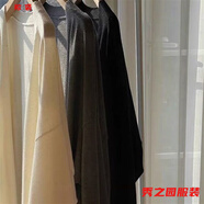 范哲莎春夏新款百搭針織開(kāi)衫薄款女中長(zhǎng)款寬松外搭披肩罩衫毛衣外套 黑色 M 165