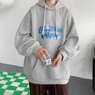 璽物衛(wèi)衣男夏季薄款連帽情侶長袖中山衛(wèi)衣寬松學生上衣青少年大碼外套 深灰色小熊 XL-建議110-130斤左右