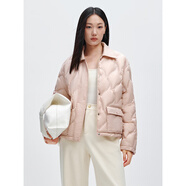 太平鳥(niǎo)女裝羽絨服輕薄多巴胺無(wú)膽襯衫羽絨休閑外套短款 粉色 M