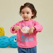 阿米拉啊咪啦童裝春秋季新款兒童T恤卡通印花長(cháng)袖男女童全棉長(cháng)袖T恤秋 芭比粉 90