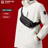 探路者（TOREAD）挎包男女同款2024春夏季新款斜挎包戶外運動休閑簡約胸包戶外挎包 黑色 25*12*5cm