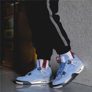 耐克（NIKE）男女鞋 Air Jordan AJ4喬4 黑紅公牛復(fù)刻男女籃球鞋 CT8527-408452-400 大學(xué)藍(lán)  36
