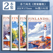 思進(jìn)（SIJIN） 筆記本子膠套本文具加厚膠套記事本日記本韓國小清新簡約大學(xué)生批發(fā)筆記本子 B5芬蘭風(fēng)光【96張/本】 2本裝