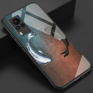 好機友vivoX60玻璃手機殼vivo X60曲面屏版本保護套X60t防摔T全包軟薄情侶潮網(wǎng)紅男液 【X60曲屏版】太極魚(yú)全屏軟膜+指環(huán)+掛繩