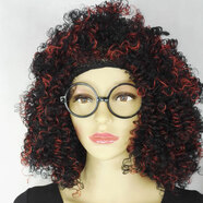 表演家黑人假發(fā)女小卷爆炸頭套非洲歐美短發(fā)玉米燙夸張造型演外國人表演 混黑 送眼鏡和發(fā)網(wǎng) 默認 中長(cháng)發(fā)