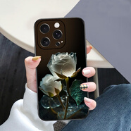 維維（weiwei）適用原裝適用原裝3D立體浮雕適用蘋果16promax手機殼iphone15plus保護套小羊皮14pr 立體3D浮雕+冰透玫瑰+羊皮精孔 iPhone14Pro