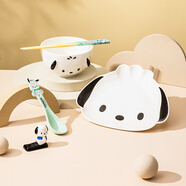 HELLO KITTY（凱蒂貓）三麗鷗陶瓷碗盤餐具套裝可愛卡通兒童盤子飯碗個(gè)人專用家用高顏值 【帕恰狗】五件套