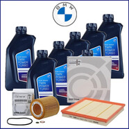 寶馬4S直供原廠(chǎng)機油全合成機油潤滑油 寶馬原廠(chǎng)機油 LL-01 5W-30 1L裝7瓶+機油濾芯+空氣濾芯 11-16款 535 GT535 3.0T
