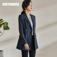 ROEYSHOUSE羅衣知性O(shè)L西裝外套女秋裝新款氣質(zhì)深藏青職業(yè)修身西服05074 深藏青 L