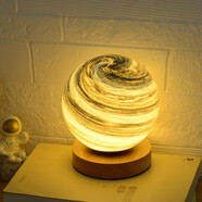 登一ins北歐創(chuàng  )意星空星球臺燈玻璃月球燈臥室夜燈禮物充電式臺燈 玻璃星球燈-12CM藍色星球 觸摸開(kāi)關(guān) 充電款