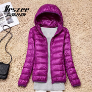VRSZEE高端品牌輕薄羽絨服女連帽2025秋冬新款韓版修身輕便保暖鴨絨外套 紫羅蘭連帽 2XL