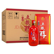 W五糧液出品五糧醇 紅淡雅 濃香型 純糧白酒 婚宴送禮 宴請 42度 500mL 6瓶 五糧醇紅淡雅