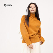 普普風(fēng)2023年冬季女裝新品時(shí)尚百搭高領(lǐng)溫暖慵懶廓形感毛衣OD3M7816L 焦糖色 均碼