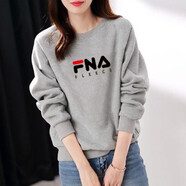 lareen fitty印花純棉衛(wèi)衣女新款春秋款長(zhǎng)袖寬松顯瘦減齡休閑小個(gè)子上衣潮牌 灰色【大樂】【加絨衛(wèi)衣】 L 【建議115-130斤】