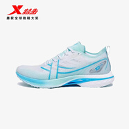 特步100 2.0中考體測專(zhuān)用鞋場(chǎng)地競速飛凌2代提分神器男女跑步鞋透氣 天水碧/純凈藍 43