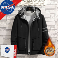 NASA RHUDE夾克春秋男裝外套衣服潮流秋裝棒球服秋冬加絨加厚工裝外套春季 1926黑色(加絨) 5XL