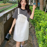 景怡依胖子連衣裙顯瘦胖妹妹女寬松肥胖大童初中學(xué)生加肥加大碼休閑夏裝 圖片色 2XL