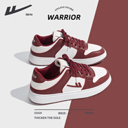 回力（Warrior）板鞋2025春秋季新款男鞋百搭潮流鞋子黑白低幫休閑運(yùn)動鞋 酒紅 40
