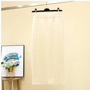 Radinka2025秋冬新款中長(cháng)款針織開(kāi)叉半身裙女高腰顯瘦A字包臀裙毛線(xiàn)裙 絨面白色 M