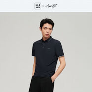 HLAPOLO衫23款輕商務(wù)撞色翻領(lǐng)字母刺繡珠地涼感短袖男HNTPW2Y006A 黑色23 165/84A/S