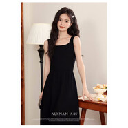 芭雅蓮美拉德穿搭時(shí)尚感連衣裙套裝女秋冬裝小個(gè)子微胖顯瘦新年衣服2025 黑色吊帶連衣裙 XL