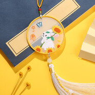 東方美繡新款平安符刺繡蘇繡diy創(chuàng)意禮物繡品歐根紗車掛件自己手工飾品 向望彩蝶【刺繡材料包】