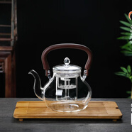 恒越記圍爐煮茶高硼硅玻璃燒水壺電陶爐耐熱提梁蒸煮茶壺一體星空壺煙灰 02HT白1000毫升 1000ml 901mL(含)-1.5L(含)