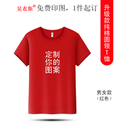 吳衣斯 班服定制t恤短袖重磅純棉t恤印logo文化衫工作服同學(xué)畢業(yè)聚會(huì ) 2600紅色可定制 M可定制