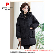 皮爾卡丹（pierre cardin）品牌高檔羽絨服女2025新款中年媽媽裝中長款寬松冬季奶奶保暖外套 黑色 L 建議90-110斤