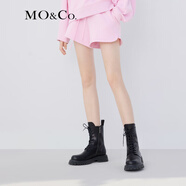 MO&Co.運(yùn)動風(fēng)松緊抽繩高腰美式輕潮短褲衛(wèi)褲休閑褲褲子女 粉紅色 XS
